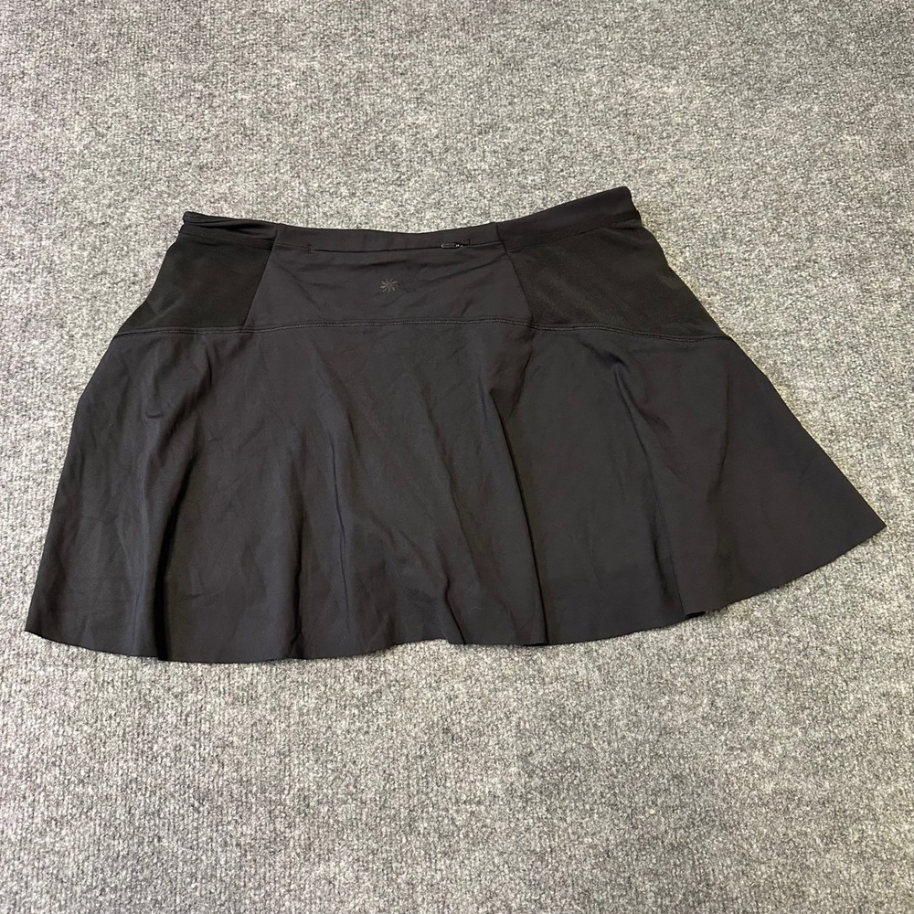 Athleta Skort Womens Size L Black Athletic Golf Tennis Mesh Pocket Stretch